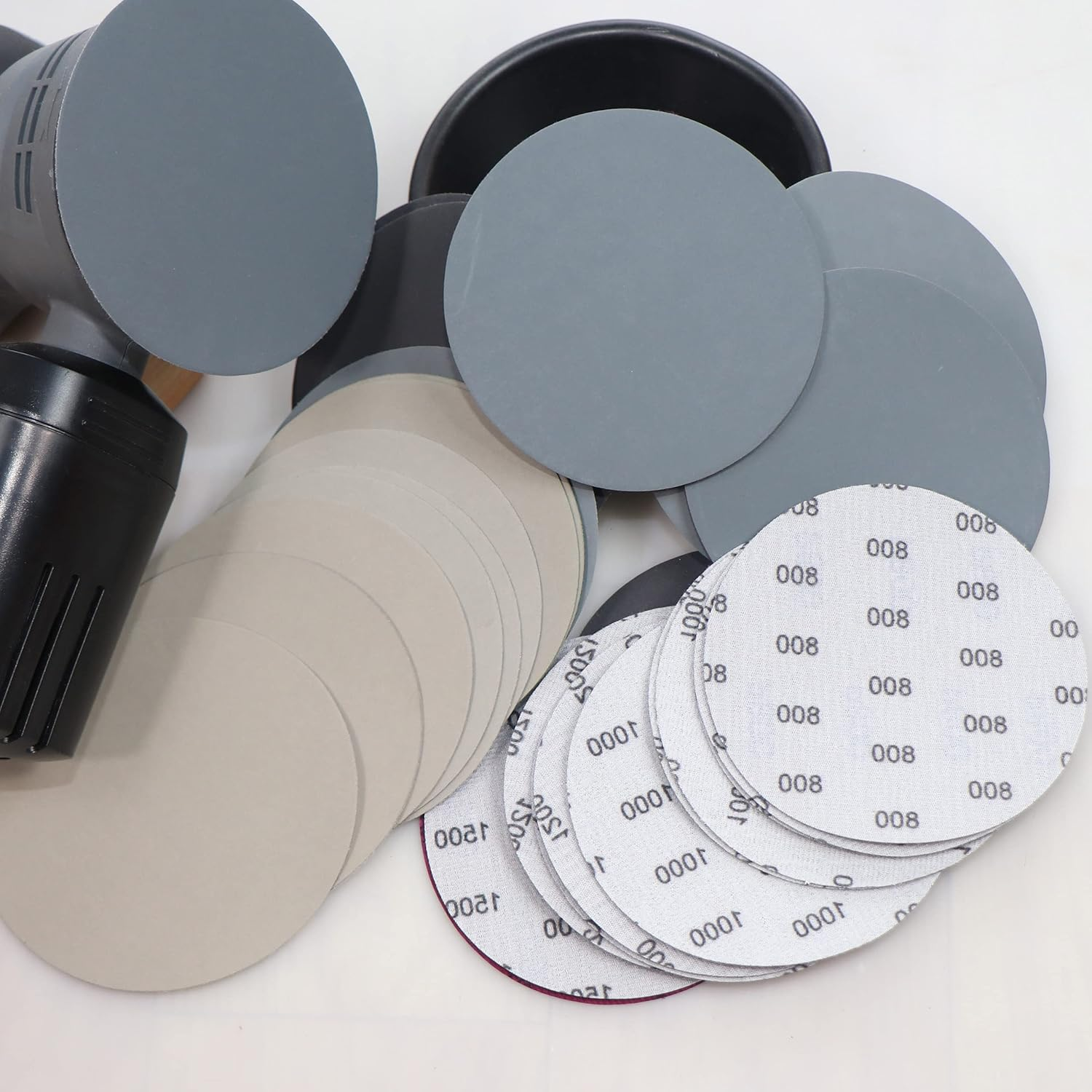 Freletry 5 Inch 30PCS #600-#5000 Hook and Loop Wet Dry Sanding Discs 600/800/1000/1200/1500/2000/2500/3000/4000/5000 Grit Compatible for Random Orbital Sander (30 PCS 5 Inch #600-#5000 Grit) image number 5