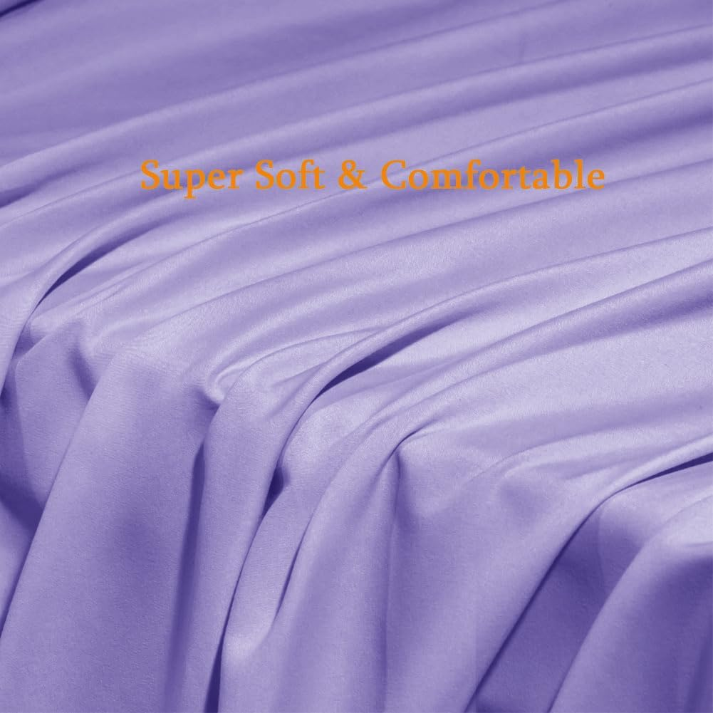 SONORO KATE Bed Sheet Set Super Soft Microfiber 1800 Thread Count Luxury Egyptian Sheets Fit 18-24 Inch Deep Pocket Mattress Wrinkle-6 Piece (Lavender, Queen) image number 1