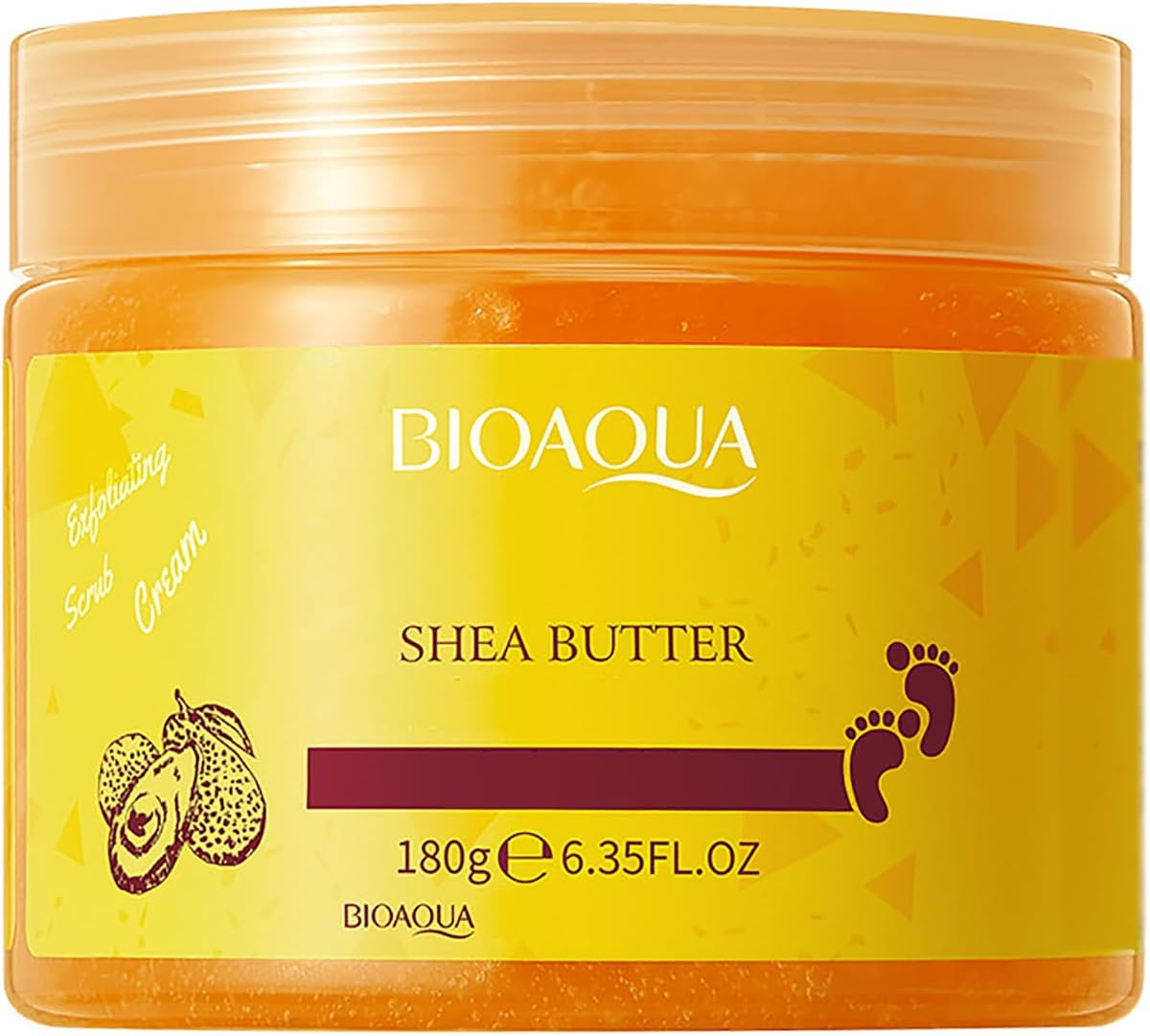 BIOAQUA Foot Care Herbal Massage Scrub-Exfoliating Cream Cleansing Delicate Feet Skin Shea Oil Natural Extracts 180G