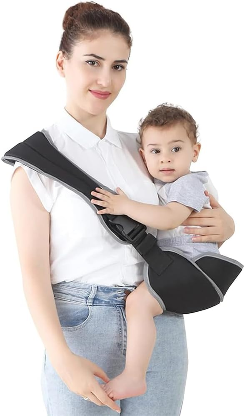 Toddler Sling Carrier,Baby Chair Adjustable Shoulder Strap,Compact Non-Slip Hip Seat Carrier,Toddler Slings Carrying 30 Kg,For Babies Aged 6 Months to 5 Years (Black) image number 3