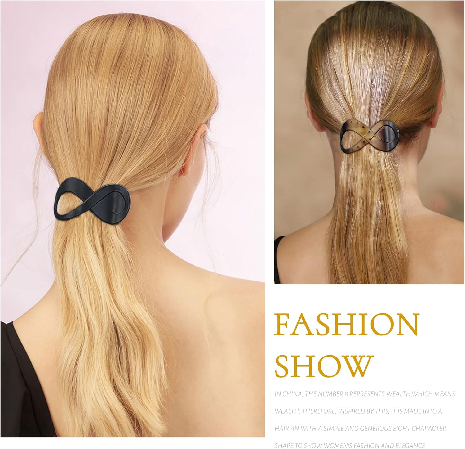 Kavya Women'S Tortoiseshell Hair Clips, Large, Non-Slip Hair Clips, French Hair Clip, Elegant Hair Accessories, Pack of 2 image number 3