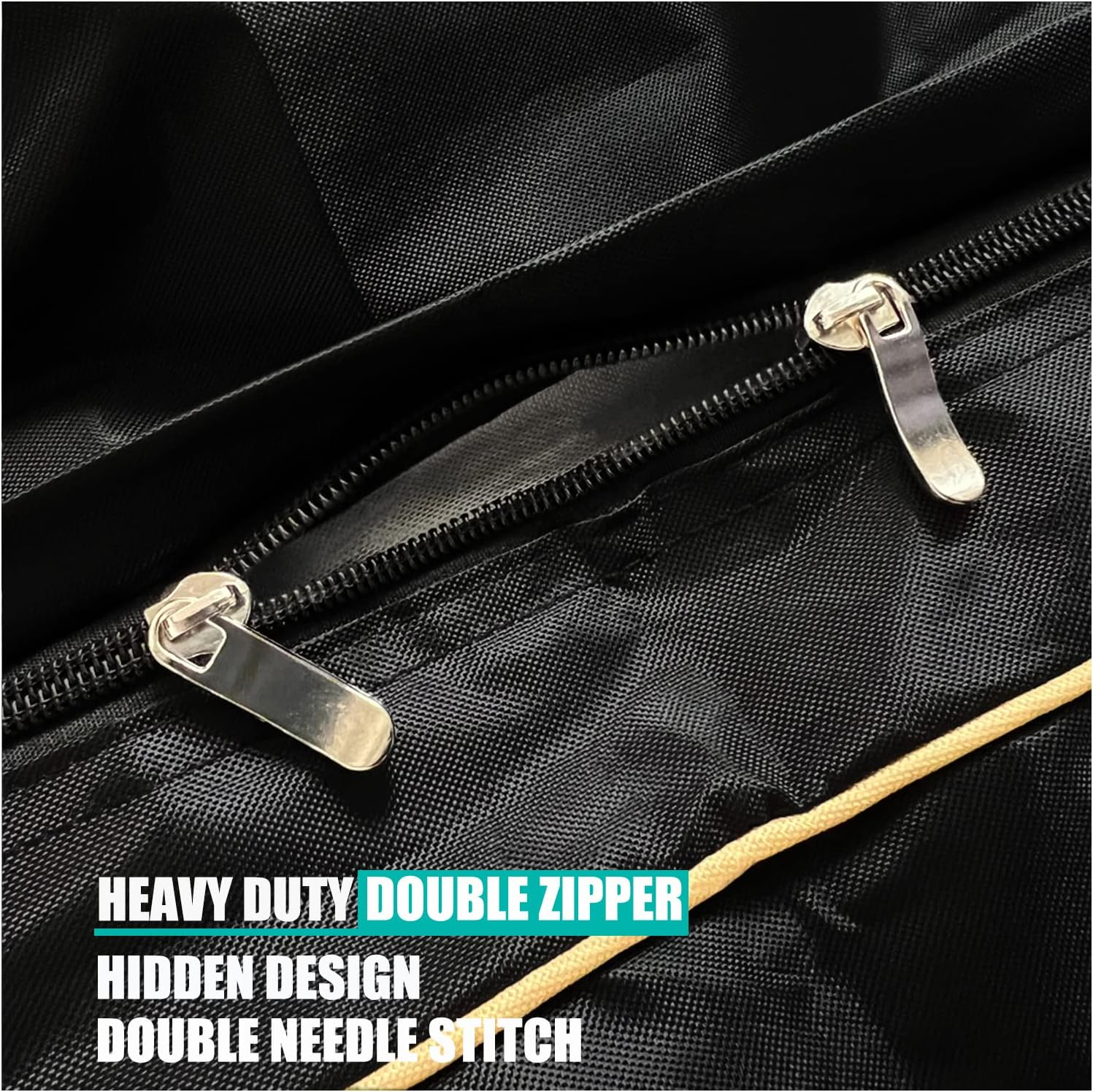 Dalema Dog Bed Cover,Waterproof Tough Plastic DIY Pet Bed Cover,Non Stick Hair Easy to Clean Rectangular Fillable Dog Bed Covers with Zipper(Black,30" L X 20" W X 4" Th,Cover Only) image number 4