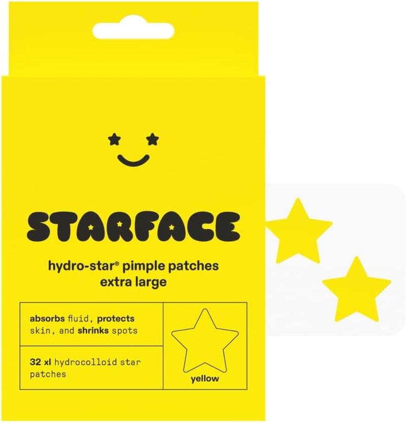 Starface World XL Big Star, Large Hydrocolloid Pimple Patches, Absorb Fluid and Reduce Redness, Cute Star Shape, Vegan and Cruelty-Free Skincare (32 Count) image number 1