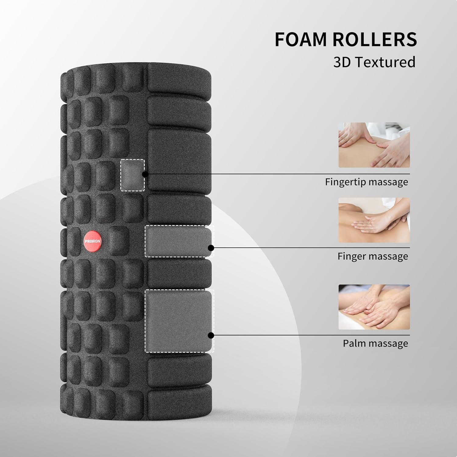 PROIRON 5 in 1 Foam Roller Set for Deep Tissue EPP Muscle Massage, Trigger Point Fitness Exercise Patented Foam Roller, Massage Roller, Massage Ball, Peanut Massage Ball,Mini Rolle for Whole Body Release(Black) image number 6