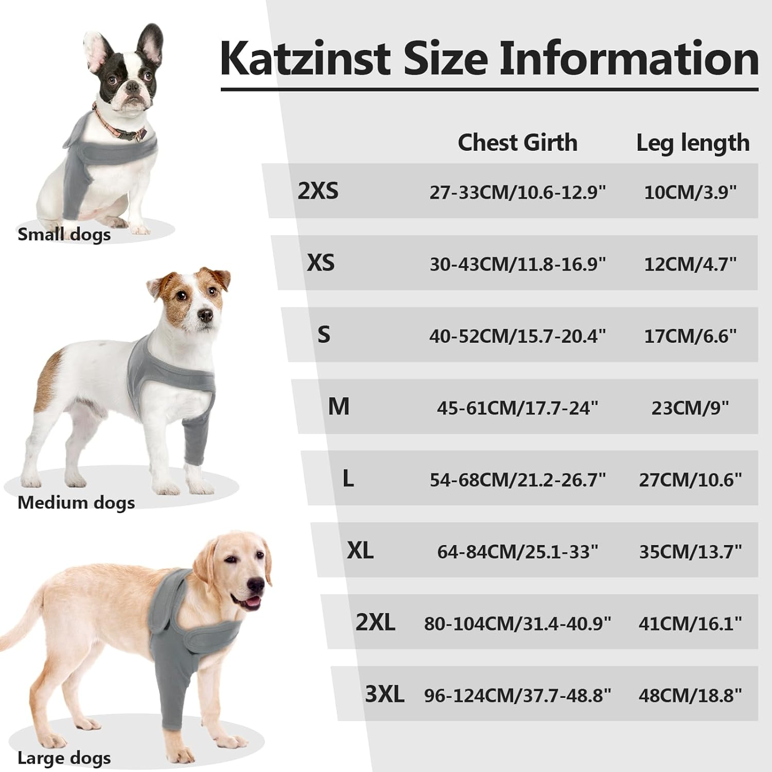 Recovery Sleeve Dog, Knee Support Dog Rear Leg, Elbow Bandage Dog, Elasticity Elbow Pads Front Right Left Leg for Wounds, Bandages, anti Licking for Dogs, Grey XL image number 7