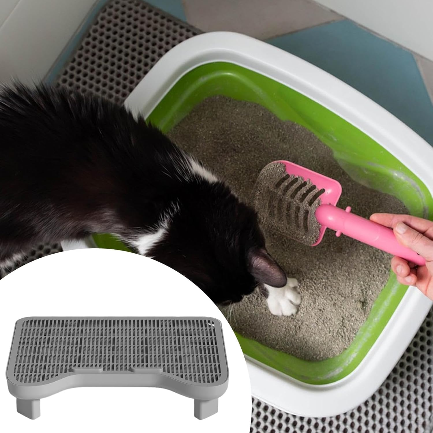 Generic Cat Litter Trapping Mat Cat Litter Board for Indoor Cats, Gray image number 3