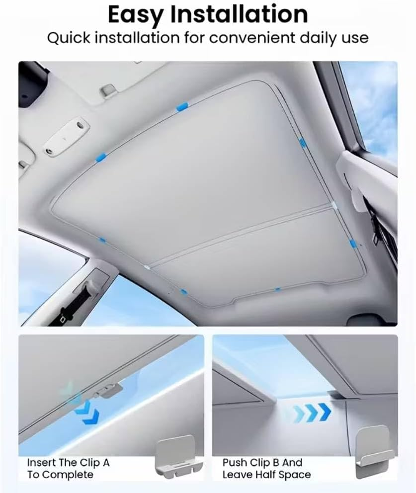 Sunroof Sunshade for Tesla Model Y Juniper 2025-2026 | Premium Ice Cloth UV Protection | Precision Sleek Fit for 2026 Model Y Owners