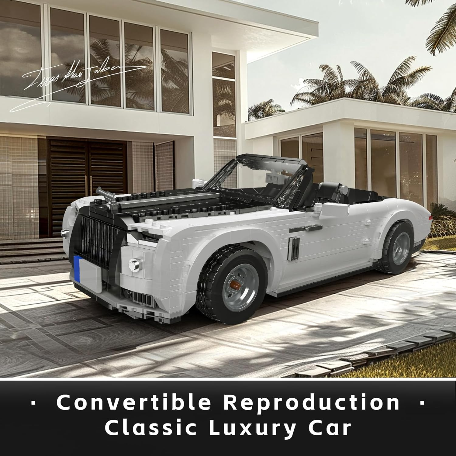 Mould King 10031 MOC Technik Roadster Model Building Block Set, Creative Tech Roadster Convertible Car Clamping Blocks Kit, Car Model Blocks Toy Set Suitable for Supercar Enthusiasts (1603+ PCS) image number 4