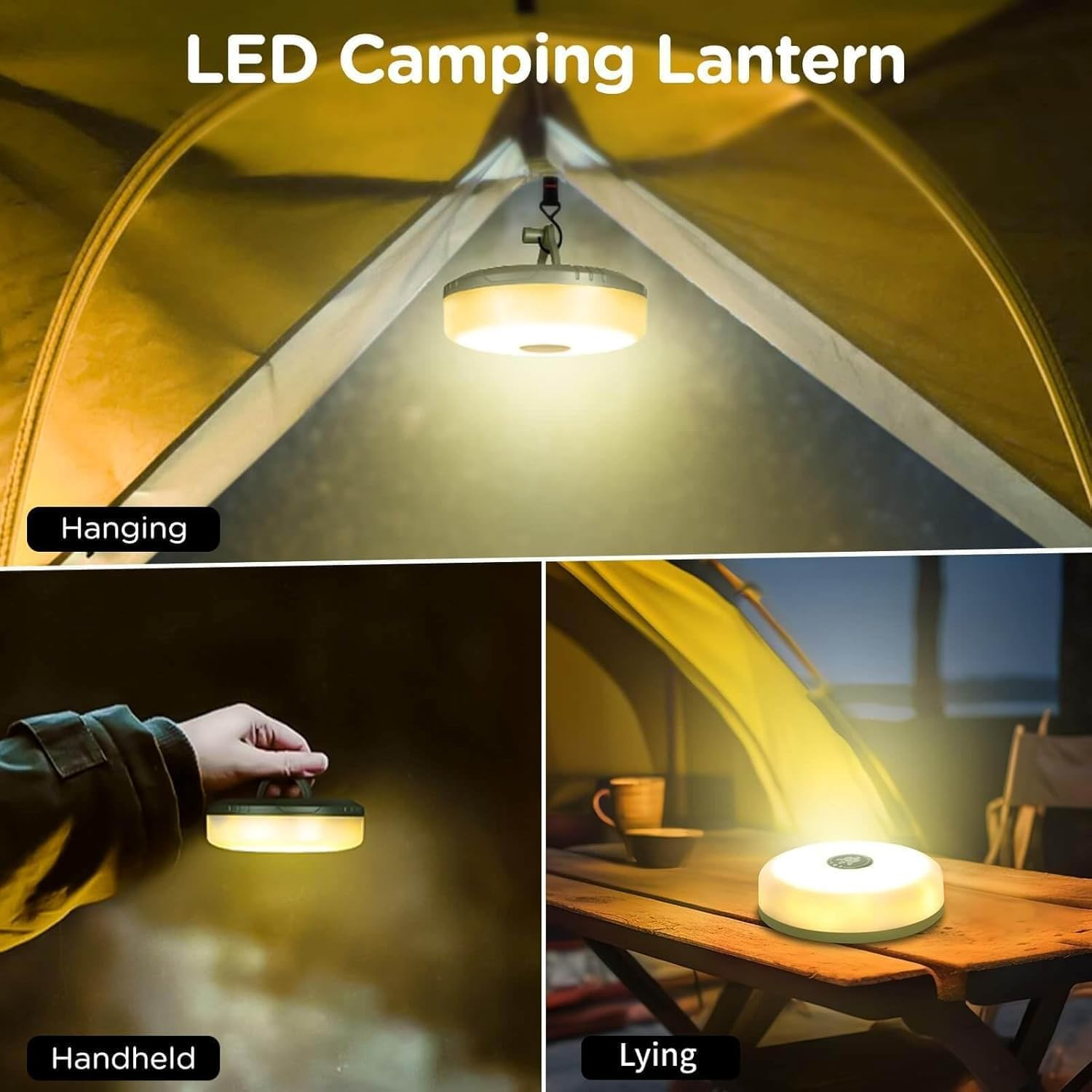 Camping String Lights, 4 in 1 Quick Storage 10M/32.8FT Rechargeable Tent Lights String with 8 Lighting Modes, Hanging Waterproof Portable LED Lamp for Outdoor Patio Awning Garden Party Essentials image number 4
