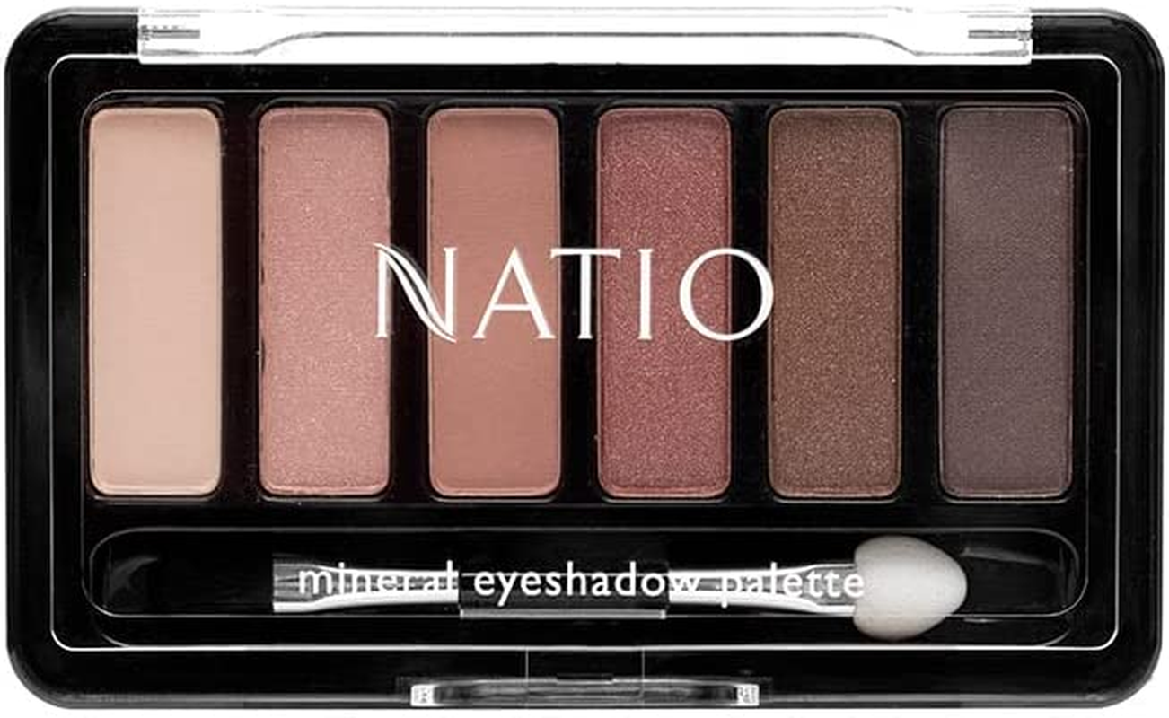 Natio Australia Mineral Eyeshadow Palette Nudes 6G - Matte Neutral Toned Eyeshadows - Purse & Travel Friendly Eyeshadow Palette - Cruelty Free & Vegan
