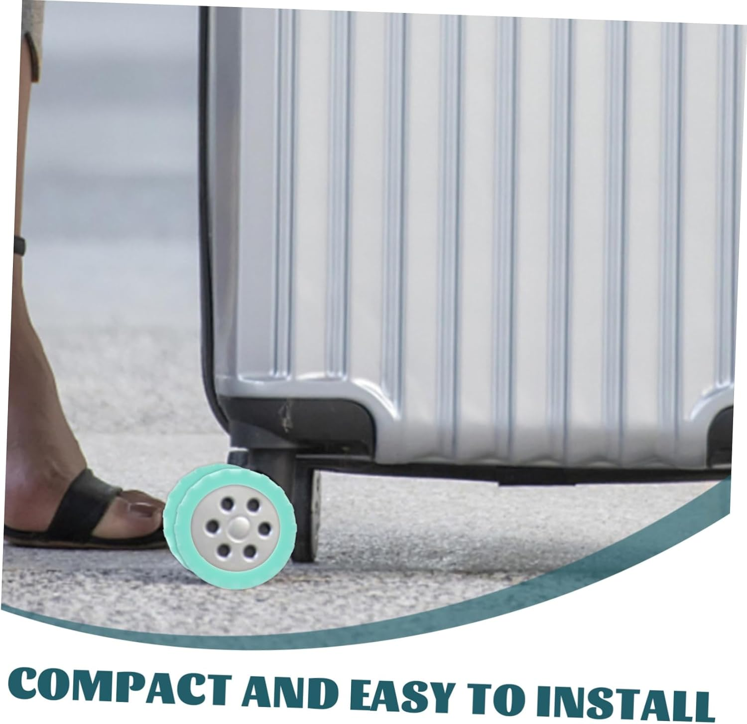 WOFASHPURET Spinner Luggage Wheel Covers 8Pcs Silicone Shock Absorption Elastic Fit for Travel Gear and Caster Suitcase Wheels image number 1