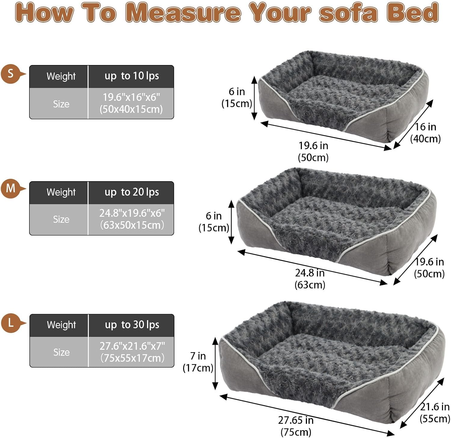 Roolisspa Dog Bed for Small Dogs - Calming Soft Pet Sofa with Anti-Anxiety Design, Durable Washable Rectangle Couch image number 2