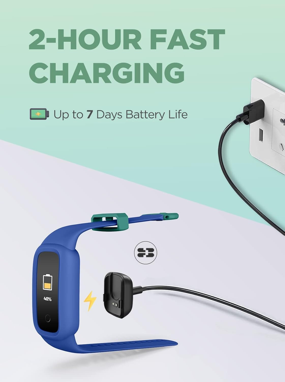 BIGGERFIVE Vigor 2 L Kids Fitness Tracker Watch for Boys Girls Ages 5-15, IP68 Waterproof, Activity Tracker, Pedometer, Heart Rate Sleep Monitor, Calorie Step Counter Watch image number 4