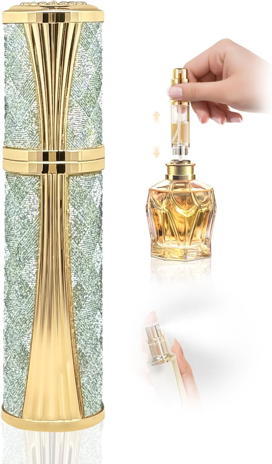 Perfume Atomizer Refillable,Empty Portable Cologne Dispenser,Mini Aftershave Sprayer for Men and Women 5ML (Pink)