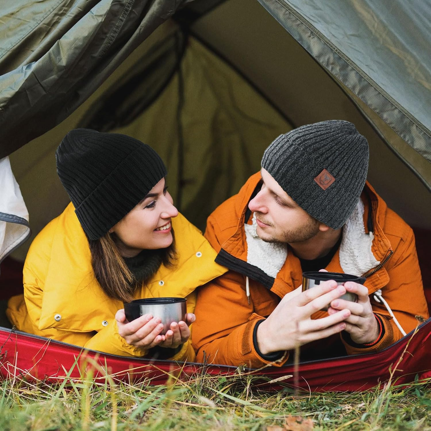 OZERO Winter Beanie Hat Warm Knit Skull Cap Thermal Thick Polar Fleece Snow Cap for Men and Women image number 6