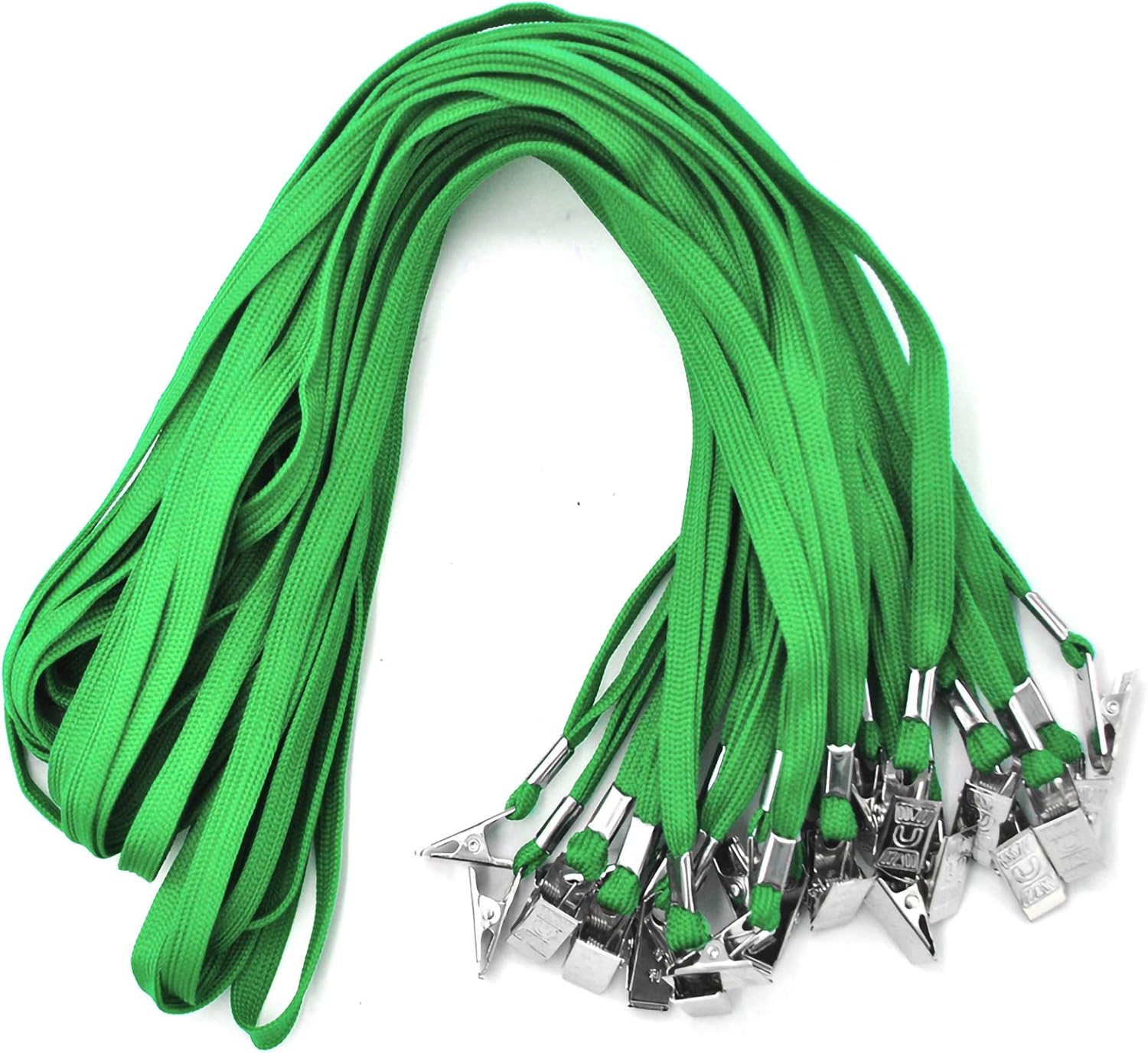 Black Lanyards 100 PCS Badge Lanyards with Clip Office Neck Flat Bulk Lanyard with Badge Bulldog Clip