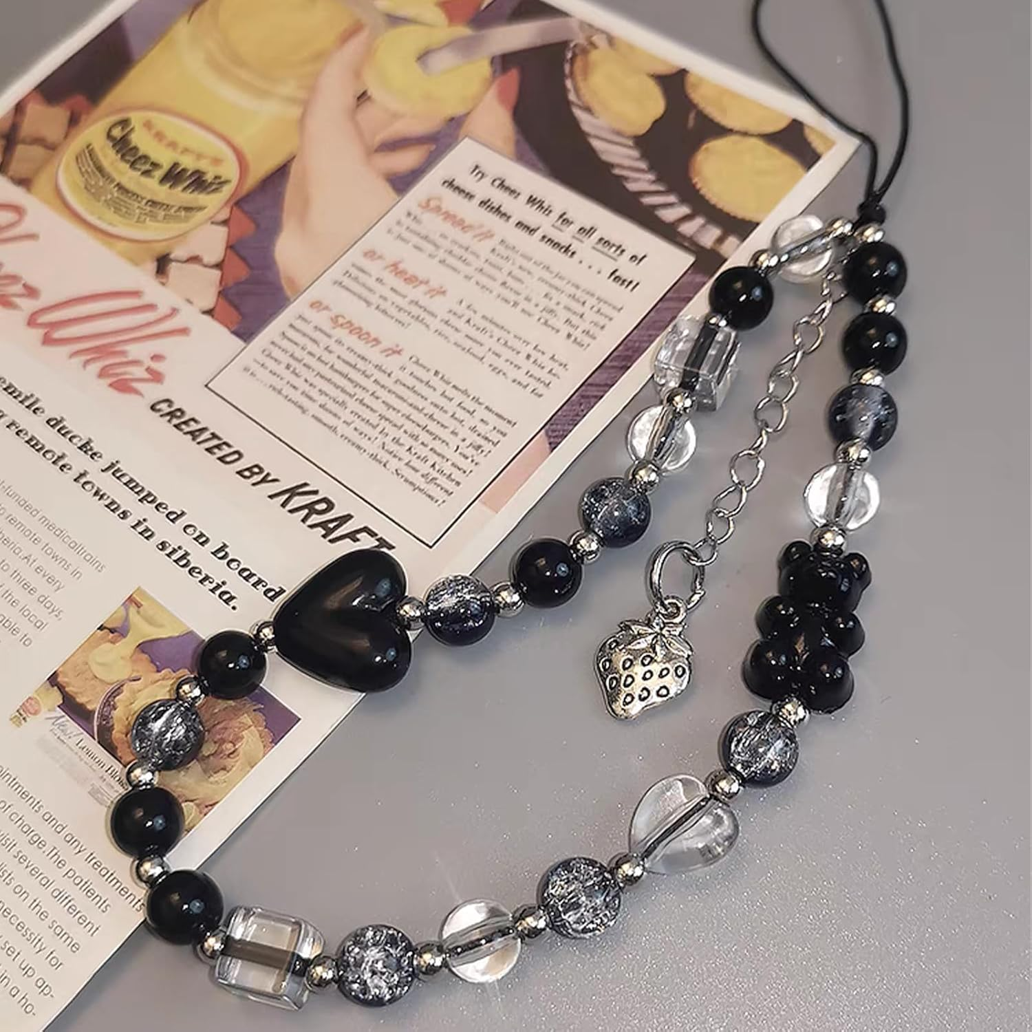 A.S.Marelis 4 Pieces Phone Charms Beads, Phone Charm Strap, Mobile Phone Lanyard, Pearl Style, Mobile Phone Pendant, Phone Charm image number 5