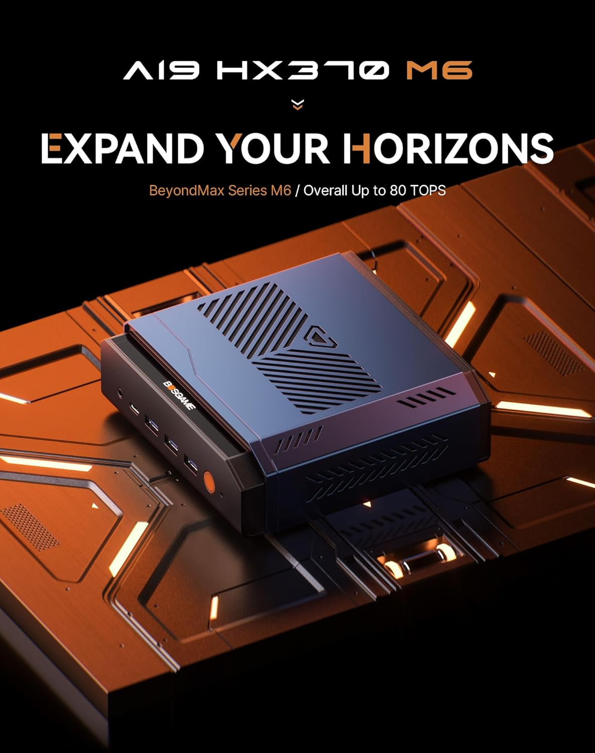 BOSGAME M6 AI Mini PC with AMD Ryzen AI 9 HX 370 (12C/24T 80 Tops) | Radeon 890M, 32GB DDR5 RAM 1TB Nvme SSD, Windows 11 Pro/Wifi 6E/BT 5.4/8K Qual Display (HDMI 2.1/USB4/DP1.4)/2.5G Dual LAN image number 6