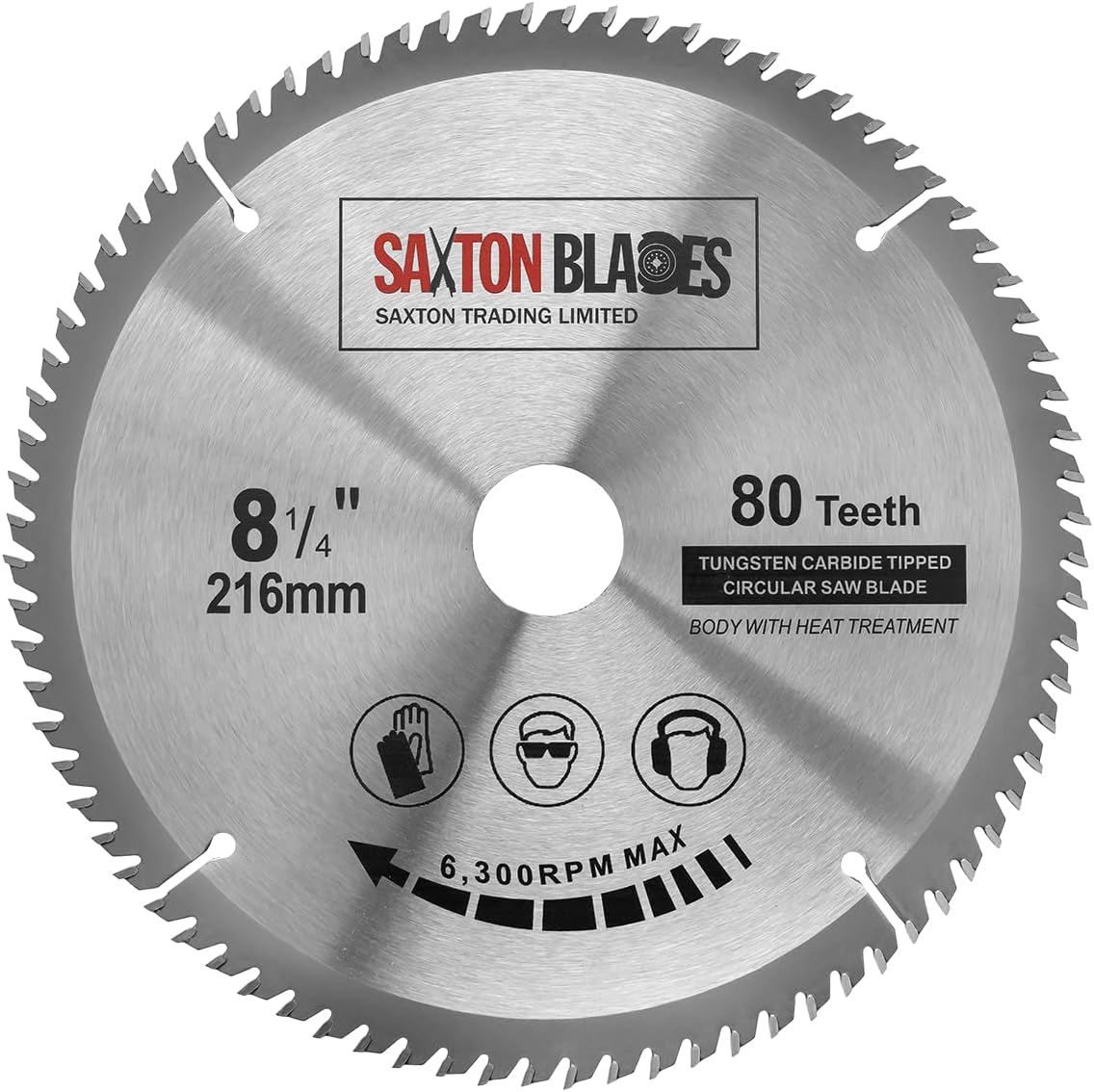 TCT21680T Saxton TCT Circular Wood Saw Blade 216Mm X 30Mm Bore X 80T for Bosch Makita Dewalt image number 1