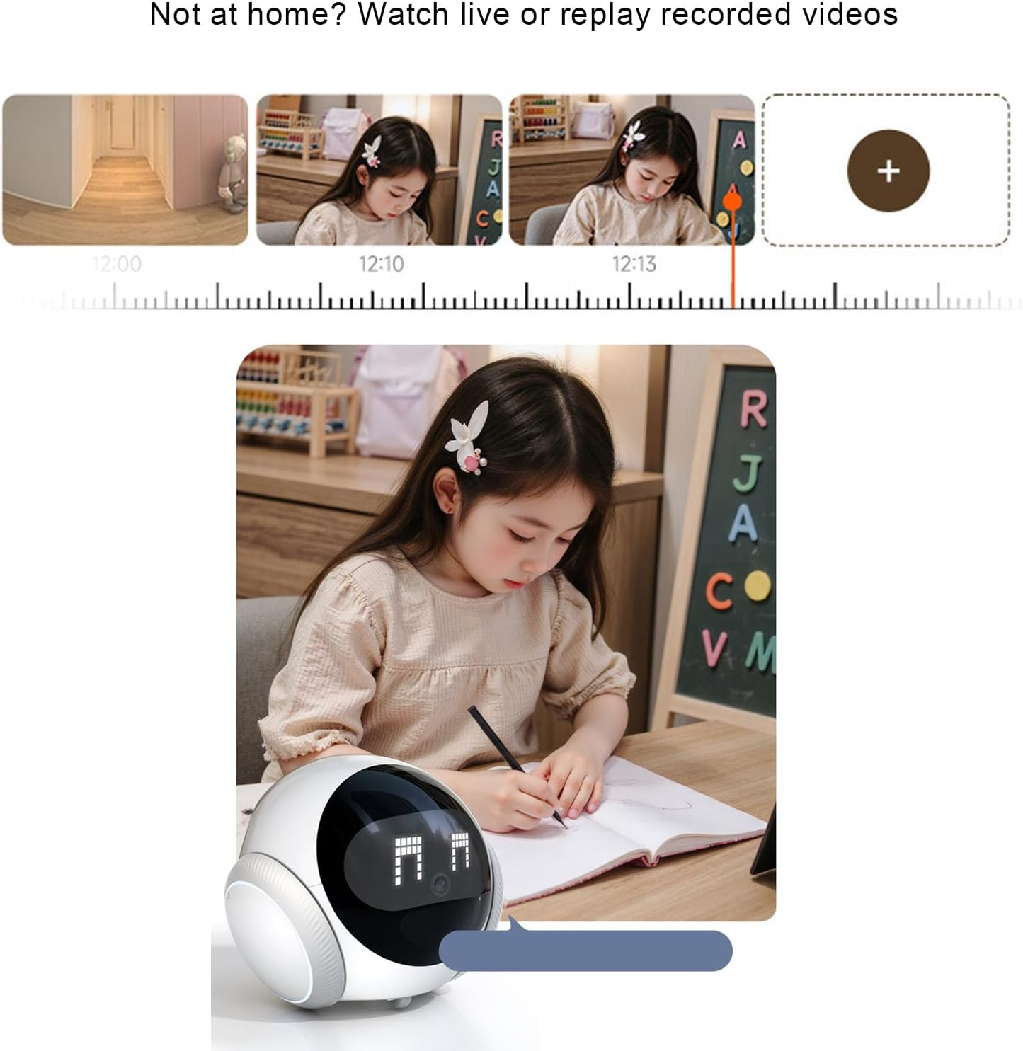 MENDUNER Moving Pet Camera with 360 View, 1080P Auto Follow Robot Camera for Dogs and Cats, 2 Way Audio, Night Vision, Pet Cameras Baby Monitor for Home Security, App Control image number 2