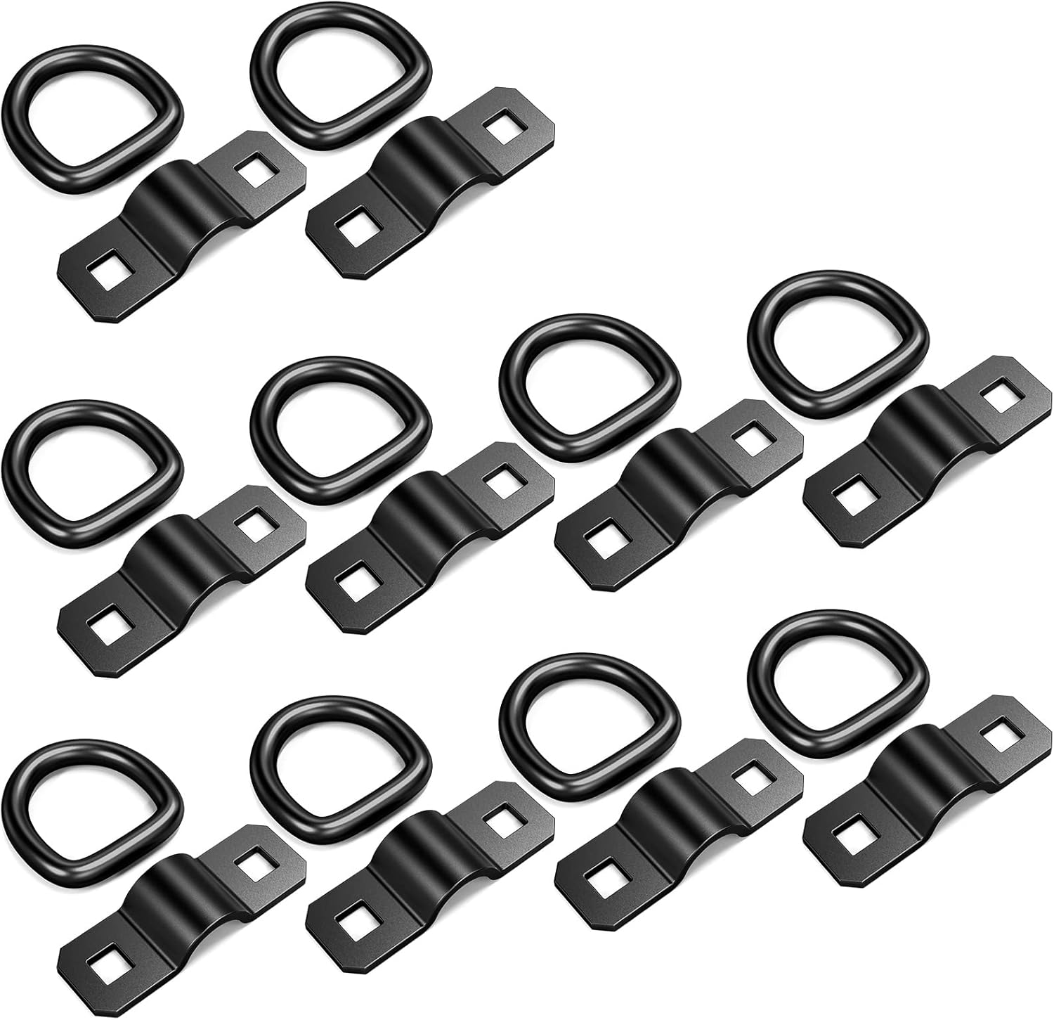 10 PCS 3/8" Heavy Duty D Rings Tie down Anchors for Trailer Truck Cargo D-Rings Durable Black Tie Downs Ring 6000 Pound Breaking Strength image number 4
