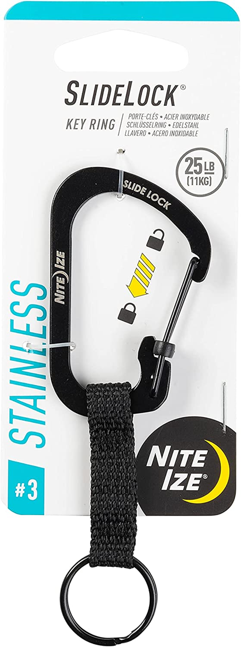 Nite IZE Slidelock Key Ring - Black