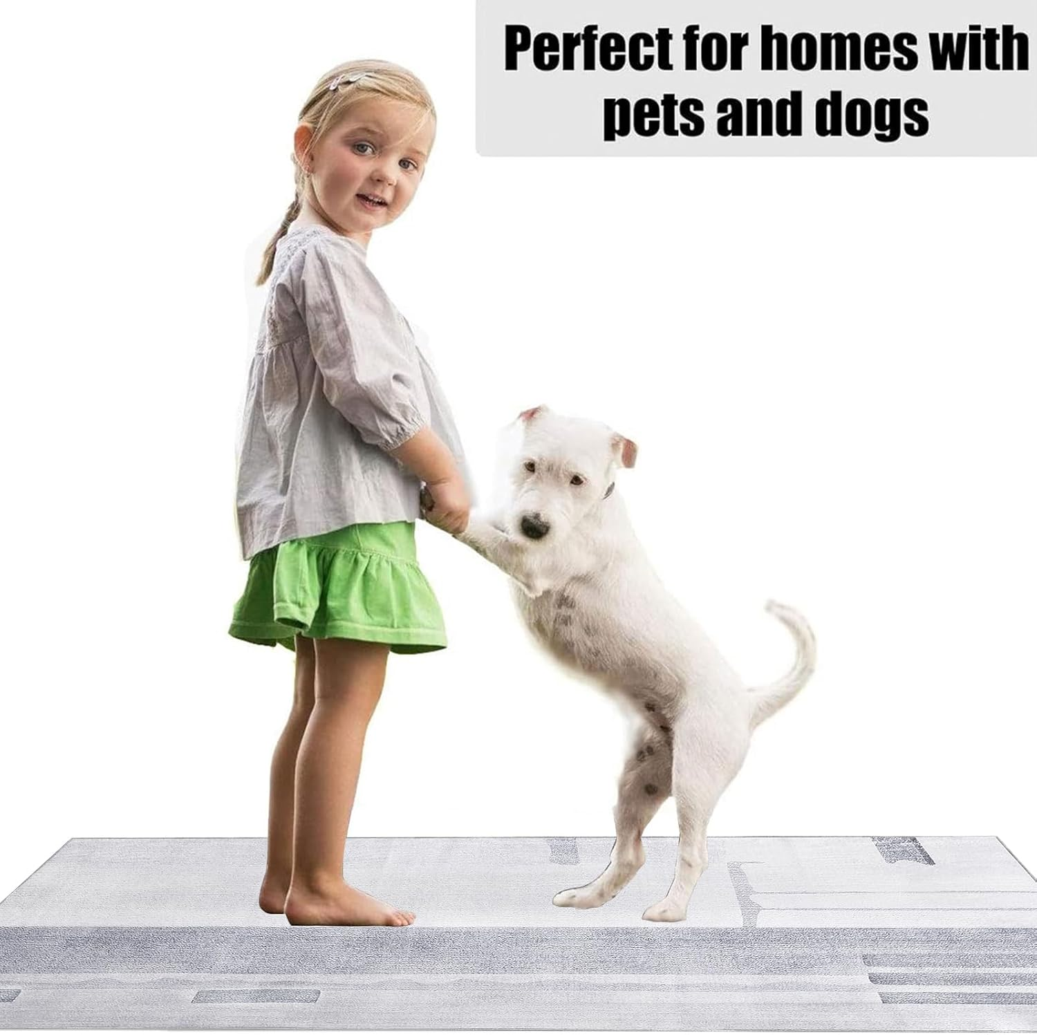 Calore Carpet Runners for Hallways Non Slip Washable Runner Rugs Long Soft Kitchen Runner Grey Hallway Hall Runners for Bedroom Hallways Living Room Kitchen (Grey/Light Blue, 60X120Cm) image number 6