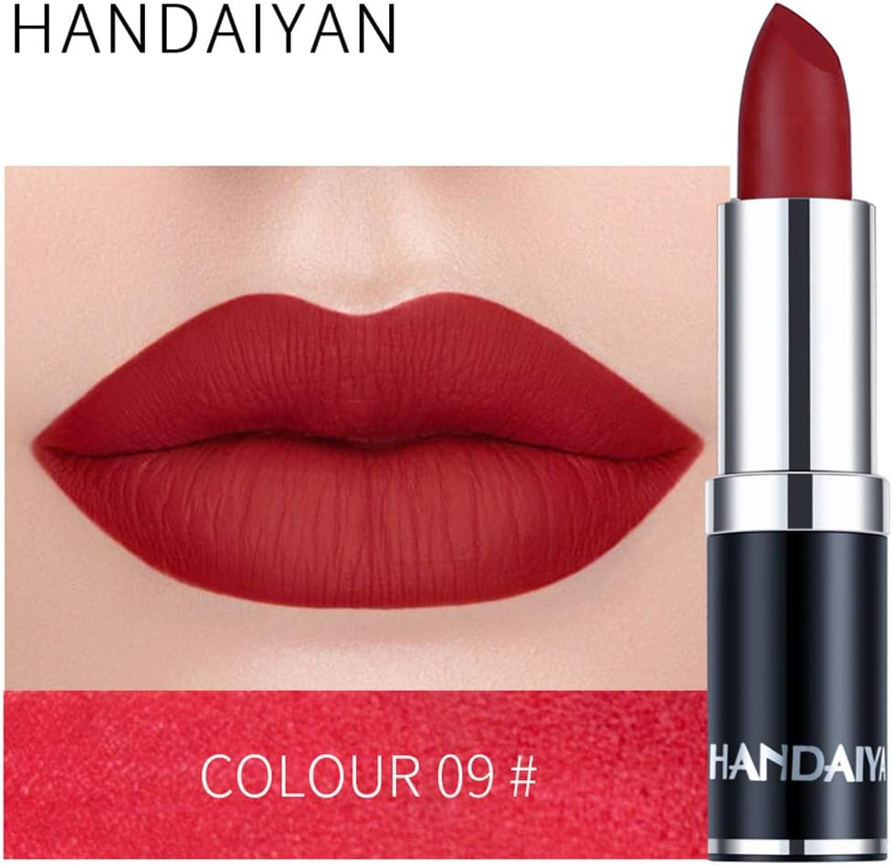 SHANGLIN Professional Matte 12 Colors Makeup Lipstick Lips Waterproof Lipstick Long Lasting Pigment Velvet Matte Lipstick Lip Matte (9#) image number 2