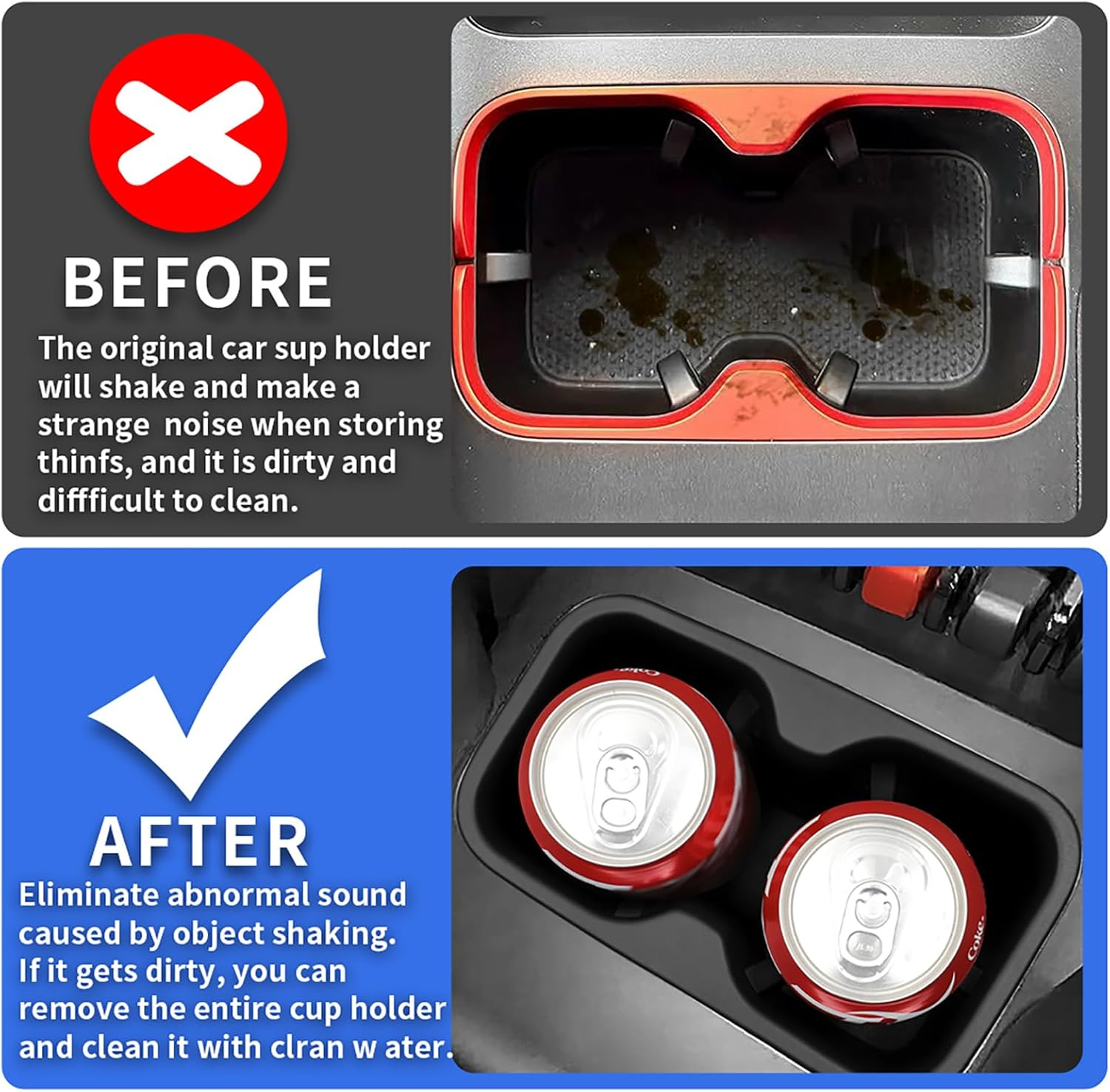 Removable Shockproof Silicone Coaster for BYD Shark 6 Pickup Truck, Special for Center Console Cup Holder, Easy to Clean (Black Car Accessories) image number 6