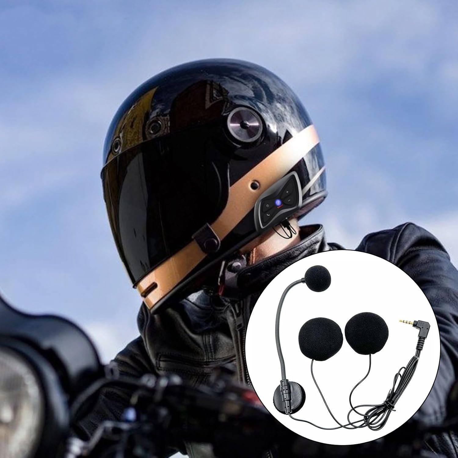 Helmet Speakers - Headphones for Motorcycle Helmet - High-Definition Audio Modular Communication System for Powersports Riding Adventure Touring Snowmobile Racing image number 6