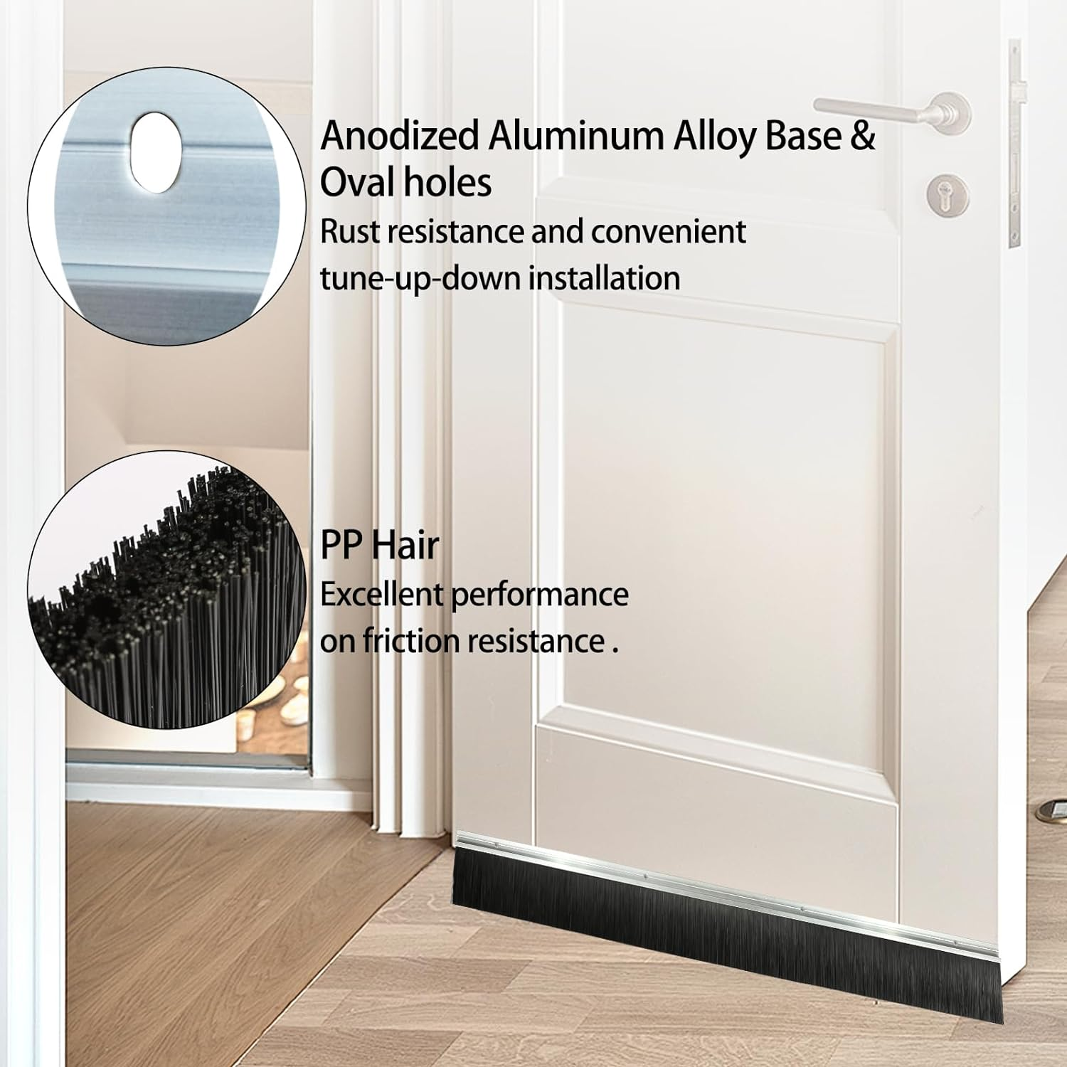 Retsun 1 Set 2.5 Inches Net Width Door Brush Sweeps Seal Garage Roll up Door Brush Durable Easy Mounting for Exterior Doors (2.5 Inches, 1) image number 2