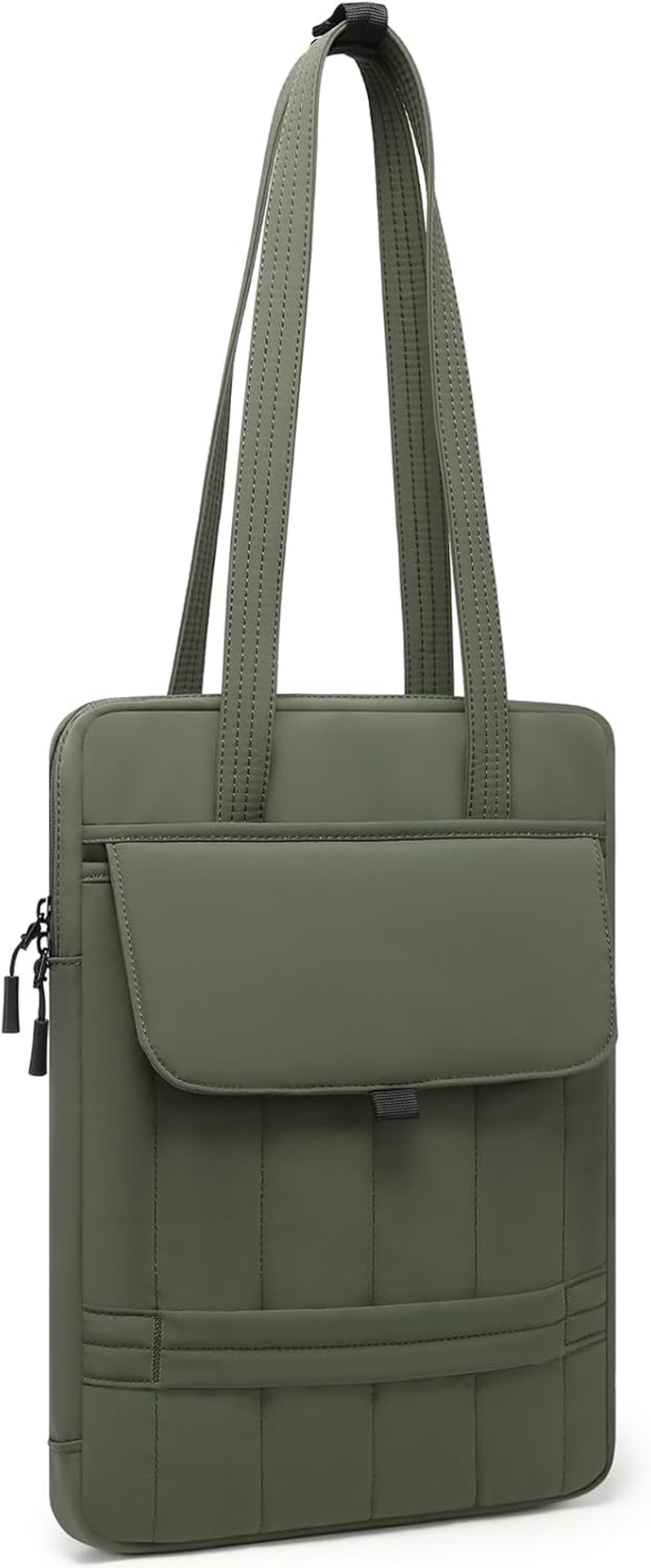 HYZUO 13.3-14 Inch Puffy Laptop Sleeve Padded Handbag for 13"-14" Macbook Pro/Air, 13" 13.3" Dell/Hp/Lenovo/Asus/Acer Notebook Chromebook, Women Slim Shoulder Bags Work Daily Bag, Midnight Green
