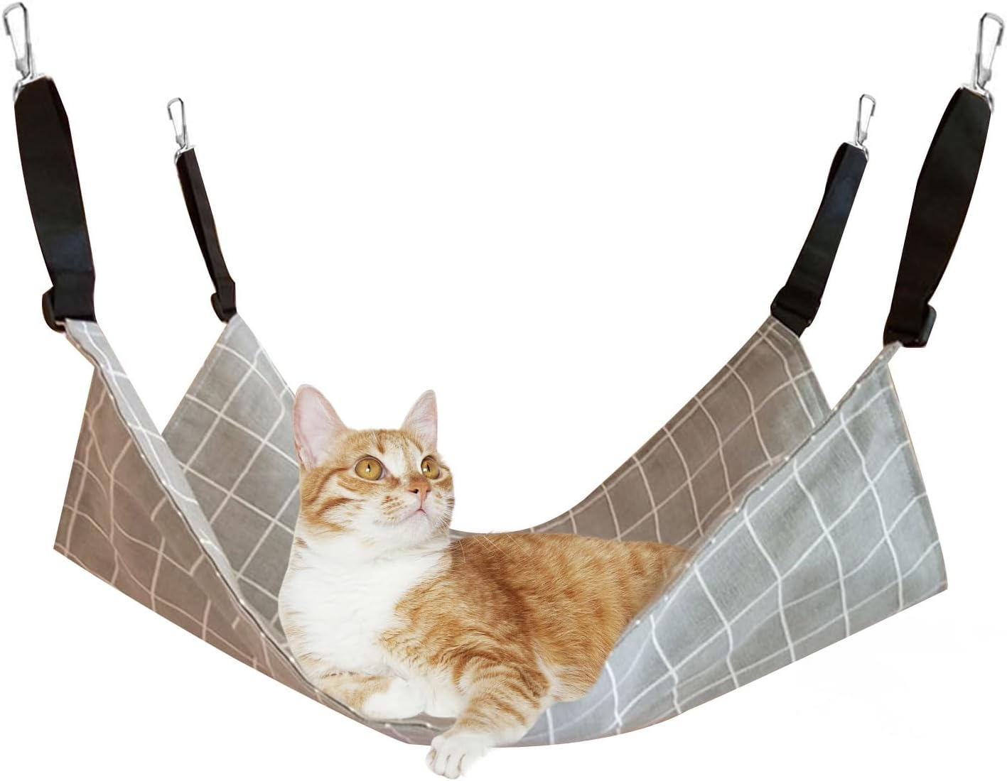 Cat Hammock, Pet Cage Hammock, Pet Hammock, Cat Swing, with Adjustable Straps, Suitable for Pets Weighing No More than 9 Kg (57 X 47 Cm) image number 5