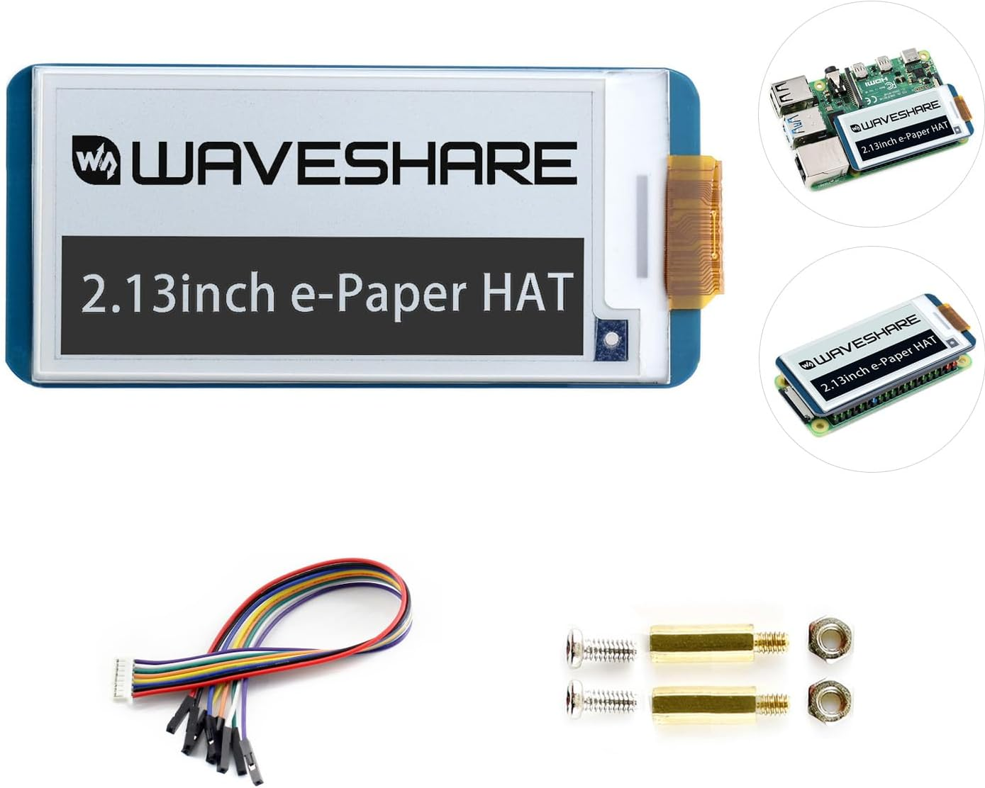 Waveshare 2.13 Inch E-Paper Display HAT E-Ink Screen V4 Version, LCD Module SPI Interface with Embedded Controller for Raspberry Pi 2B 3B Zero Zero W image number 1