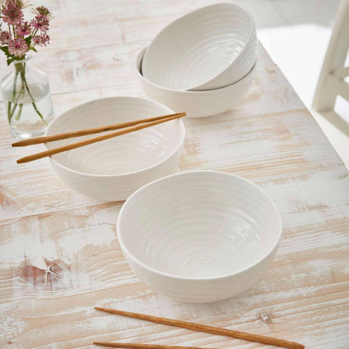 Sophie Conran for Portmeirion Noodle Bowl, Porcelain, White, 18 X 18 X 7.9 Cm - Pack of 4 image number 1