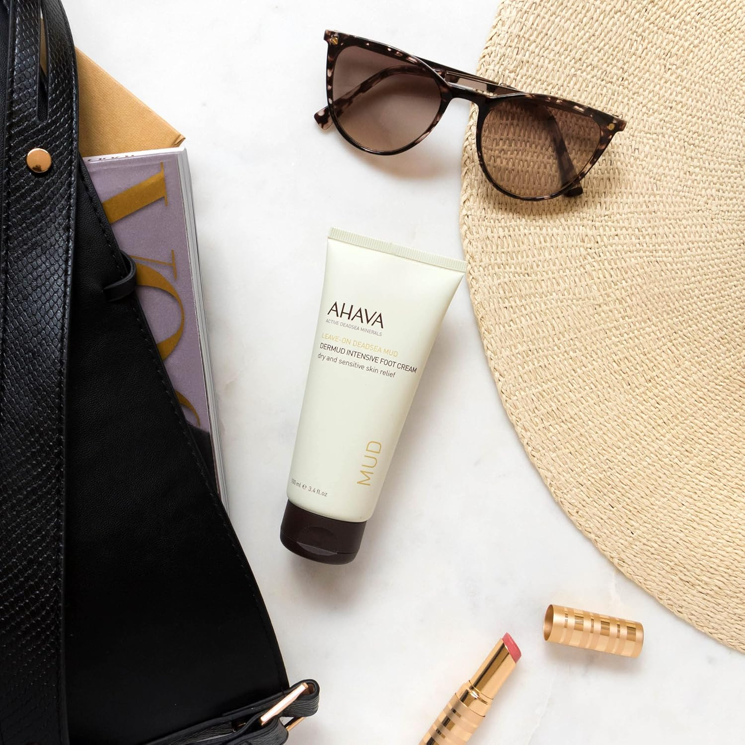 AHAVA Dermud Intensive Foot Cream - Intensely Hydrates, Moisturizes & Heals Dry Cracked Heels and Feet, Enriched with Patented Osmoter and Dermud, Hippophae Oil, Lavender Oil & Shea Butter, 3.4 Fl.Oz image number 3