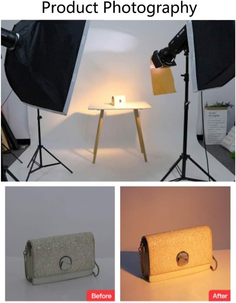 Orange Color Correction Gel Filter Sheet 16X20 Inches 4 Pieces 1/2 CTO Photography Lighting Gels for Photo Studio Flashlight Led Light - 1/4 Cto image number 5