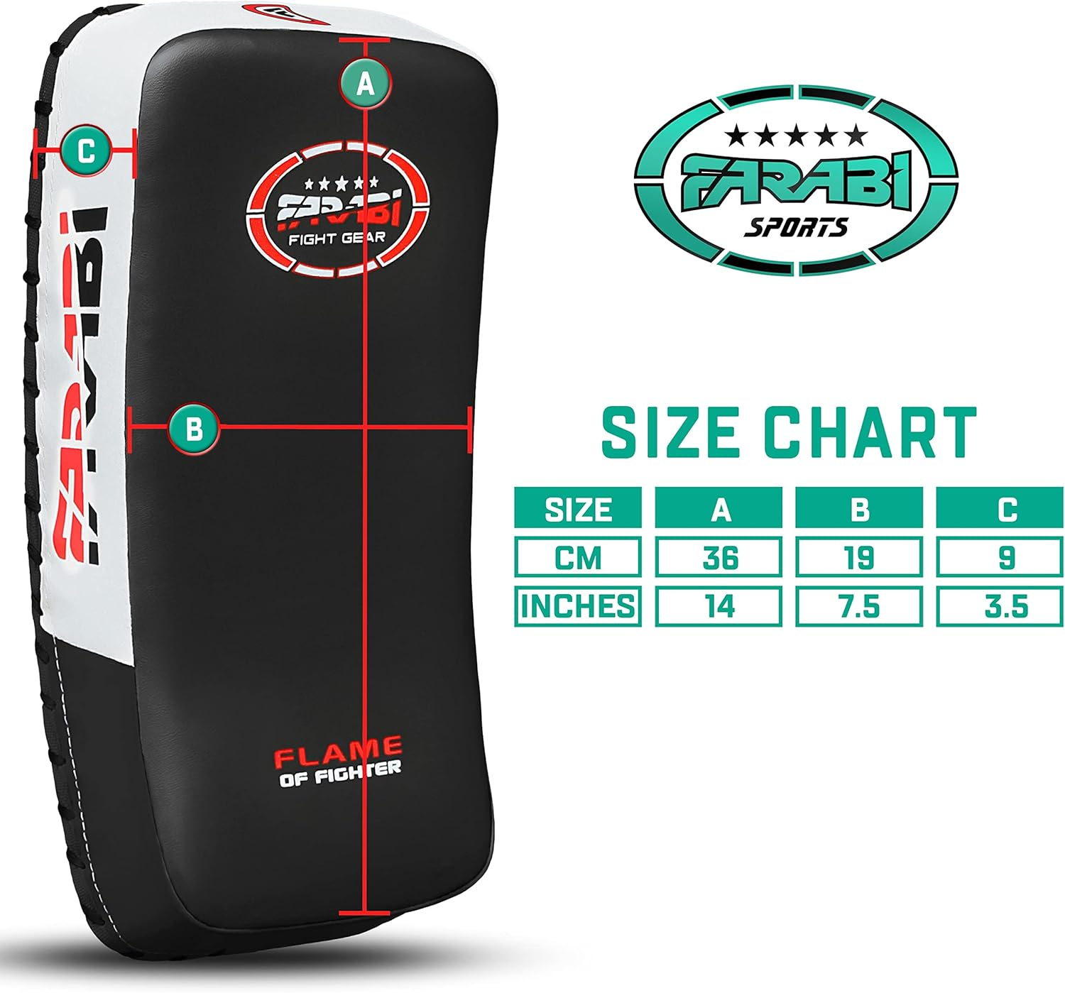 Farabi Sports Muay Thai Pad for Coaching, Training, Kickboxing Curved Kick Pad, Thai Pads Strike Shield MMA Muay Thai Pads X 1 Unit - Blue image number 3