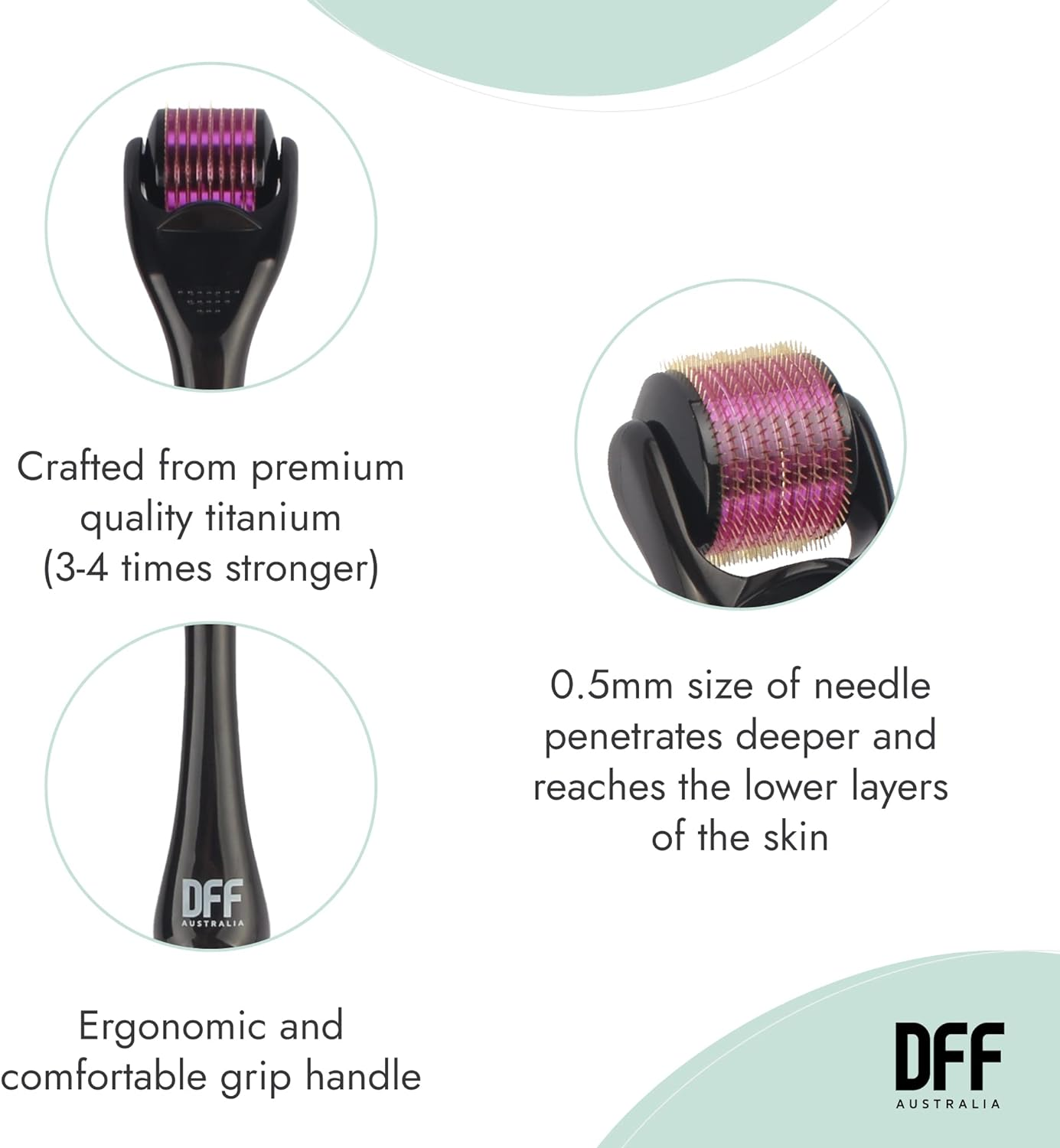 Direct from Factory 0.5Mm Derma Roller - 540 Titanium Microneedle Dermaroller for Face - Cosmetic Microneedling Instrument for Facial Skin Care - Massage Tools Professional image number 3