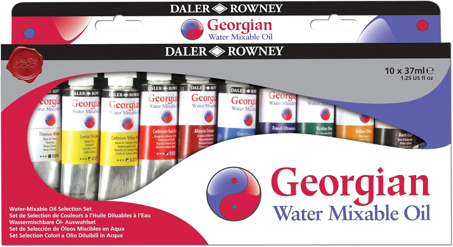 Daler Rowney Georgian Water Mixable Oil Paint Selection Set, 37 Ml (10 Pieces) image number 3