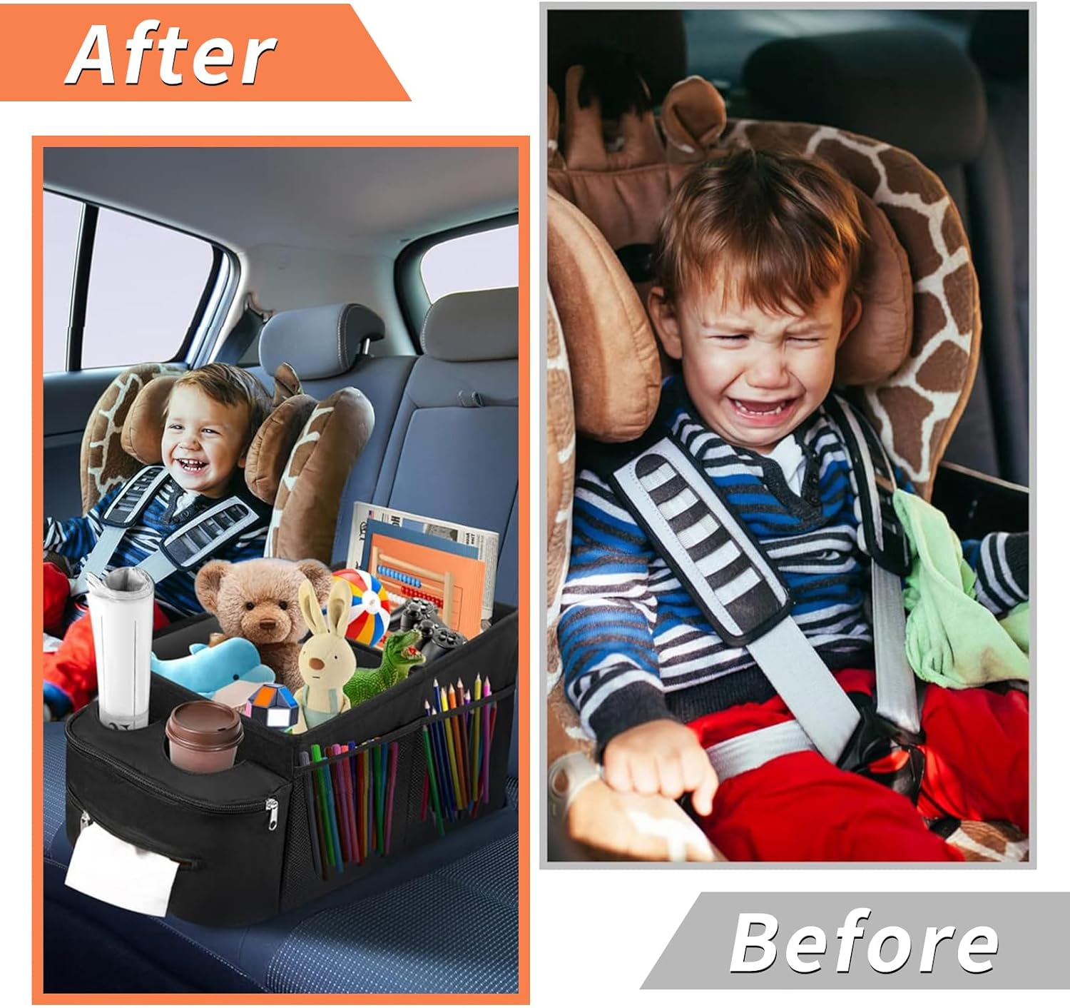 Car Seat Storage Organizer,Car Organizer Backseat,Passenger Seat Storage Box,Foldable Car Seat Organizer,Nonslip Backseat Car Organizer,Waterproof Passenger Seat Organizer for Cars Vans image number 6