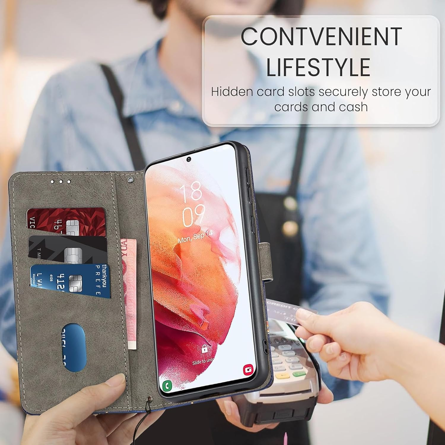 Mobile Phone Case for Iphone 16E Cases Premium Leather Case Foldable Wallet Magnetic Card Slot Stand Function Protective Case Compatible with Iphone 16E Cover, Flower - Pic: Animal image number 6