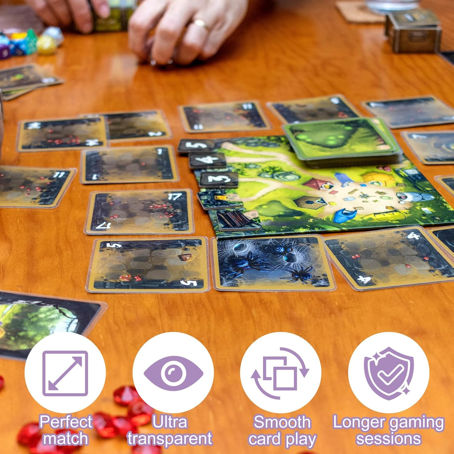 200 Pcs Clear Card Sleeves Standard Size, 66X91Mm Ultra Transparent Protectors for Trading Cards MTG Board Game & Collectibles Storage image number 3