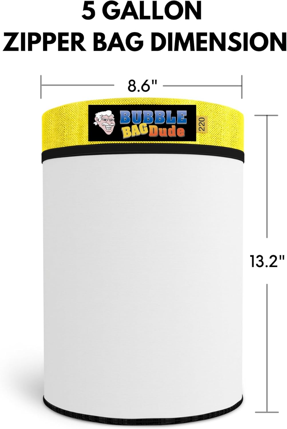 BUBBLEBAGDUDE 5 Gallon 220 Micron Zipper Bag for Bubble Machine - Herbal Ice Essence Extraction - Reusable Wash Bag image number 1