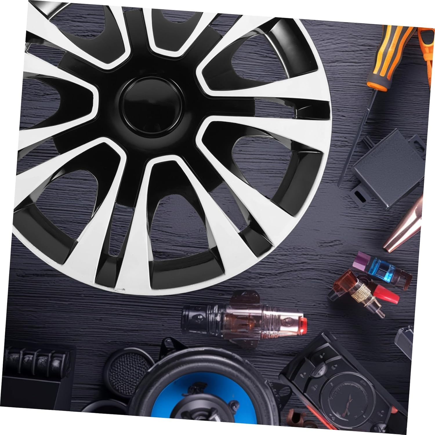 SOLUSTRE Wheel Cap Hub Cover Car Wheel Tire Hubcap Replacement for Semi Truck Trailer image number 1