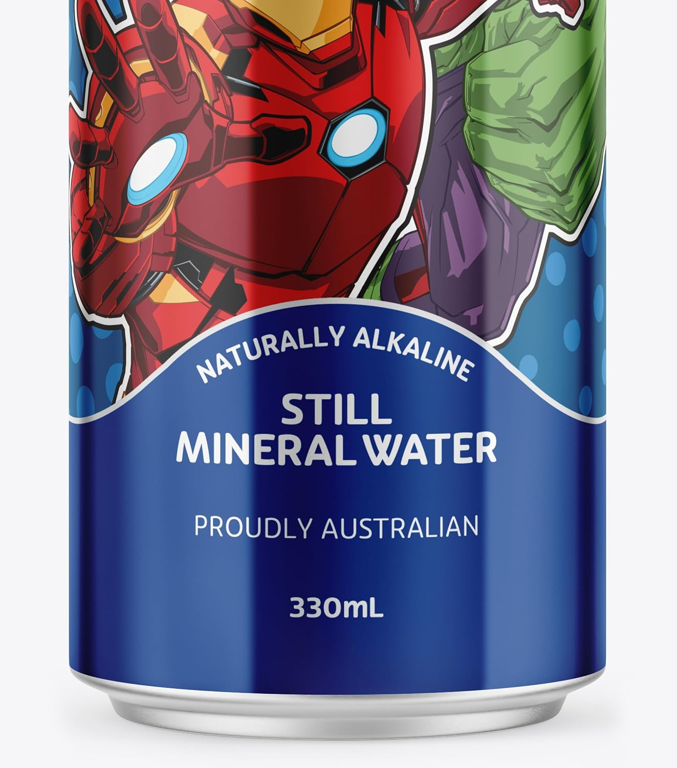Rippl Marvel Iron Man and Hulk Canned Still Mineral Water, 330 Ml, 24 Pack image number 3