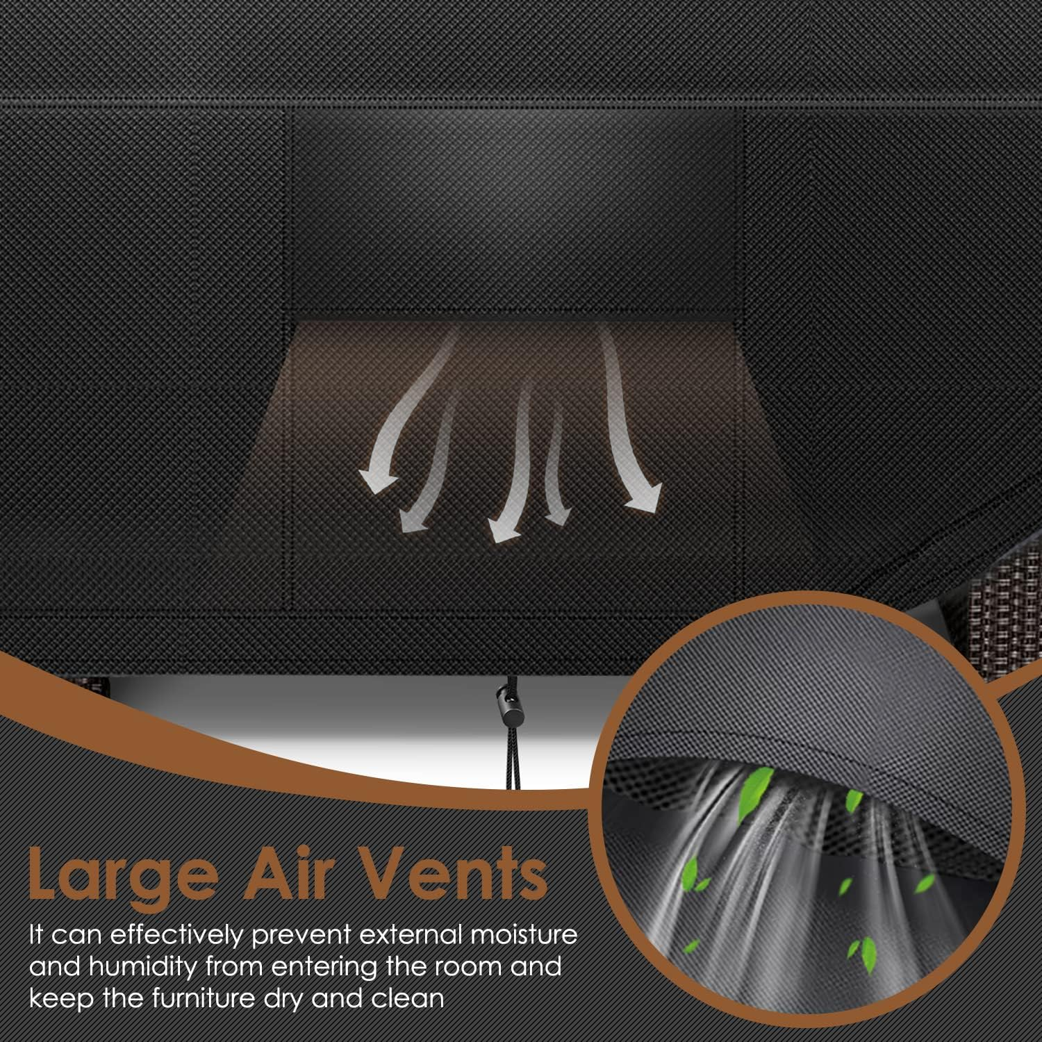 AUTOWT Patio Furniture Set Cover, Waterproof Uv-Resistant Lawn Patio Seat Cover, Heavy Duty 420D Polyester Oxford Cloth Outdoor Bench Sofa Cover, Rectangular Protective Cover for Garden Furniture