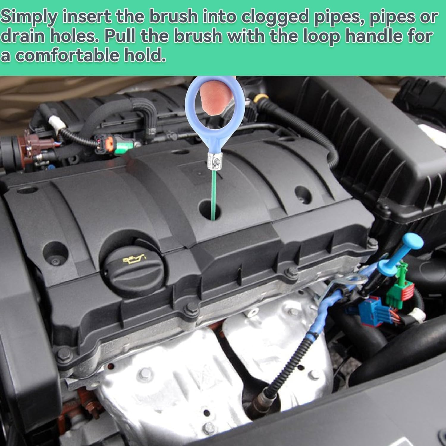 Professional 500CM/16.4FT Flexible Auto Sunroof Drain Cleaning Tool, Long Slim Drain Brush for Car Sunroof Windshield Wiper AC Vent Tube Pipe Cleaner & Dredging Kit image number 4