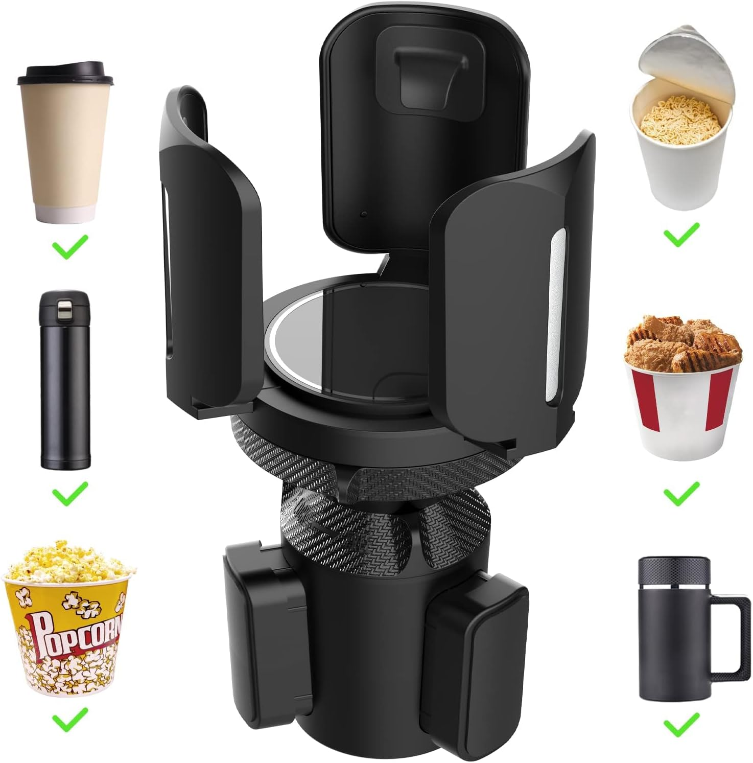 Car Cup Holder, 1 Pcs Car Cup Holder Coaster, Car Cup Holder Expander Organiser Adjustable Base Water Cup Car Accessories for Bottle Drink Holder, Hold Most Bottles and Large Cups image number 1