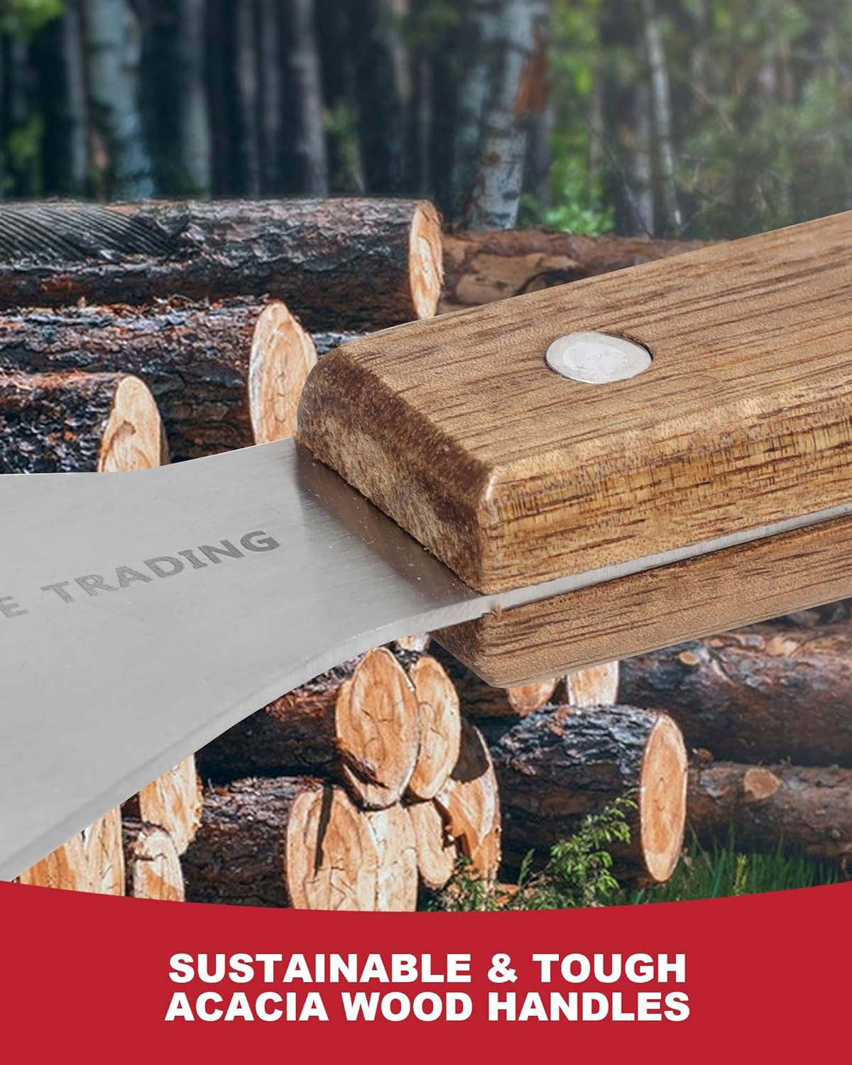 Grill Brush and Scraper - Outdoor Grill Cleaning Tool with Long Wooden Handle and Replaceable Stainless Steel Bristles - Safely Clean Any Grill Surface image number 4